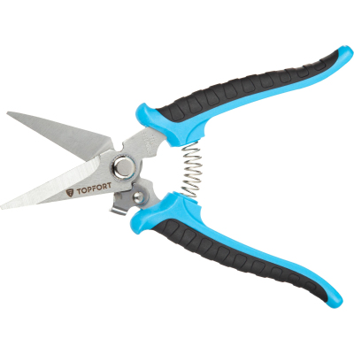 Ножницы по металлу TOPFORT 7.5 ручки прорезинованные, сталь