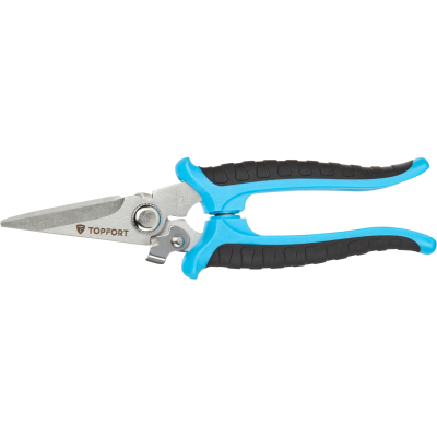 Ножницы по металлу TOPFORT 7.5 ручки прорезинованные, сталь
