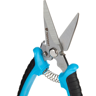 Ножницы по металлу TOPFORT 7.5 ручки прорезинованные, сталь