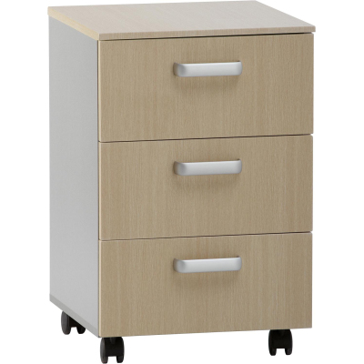 Тумба MEG_медицин. 3ящ ЛДСП столеш/фас. МДФ ТМ (код МД-5104.00) титан/б.дуб