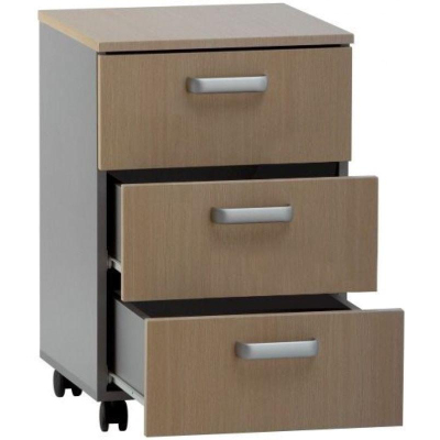 Тумба MEG_медицин. 3ящ ЛДСП столеш/фас. МДФ ТМ (код МД-5104.00) титан/б.дуб