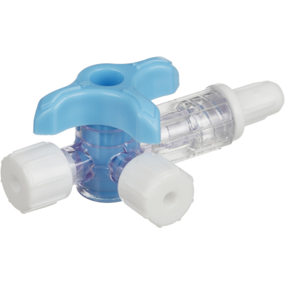 Кран трехходовой для инфузии синий Polyway Pro Click, 100 шт/уп
