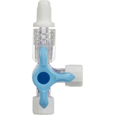 Кран трехходовой для инфузии синий Polyway Pro Click, 100 шт/уп