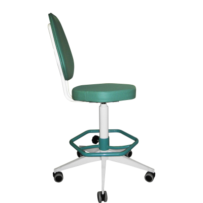 Кресло ZM_ медицинское винтовое М106 белый, и/к морская волна на роликах