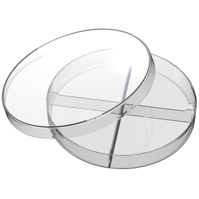 Чашка Петри Перинт 4-секц. стер. диаметр 90мм, 20шт/уп ЧБН4-В-14х90