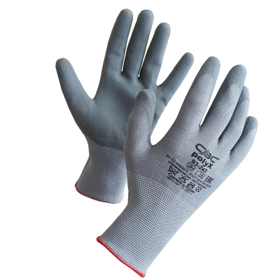 Перчатки полиэфир с полиуретаном водн.основа POLYX арт.93-243 серые (р.8)