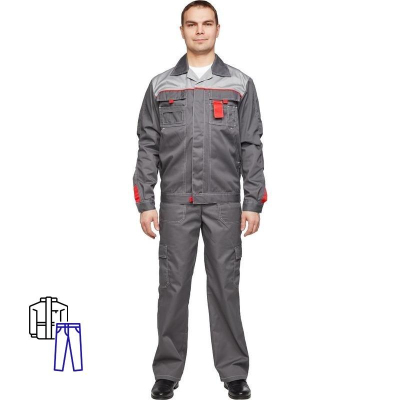 Костюм рабочий летний муж л10-КБР т-сер/св-сер(р.52-54) 194-200 ( серия л)