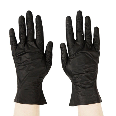 Перчатки одноразовые ТПЭ Elegreen цвет черн. 100шт/уп р.М