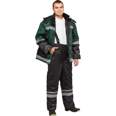 Костюм рабочий зимний з39-КБР черн/зел (р.44-46) 170-176