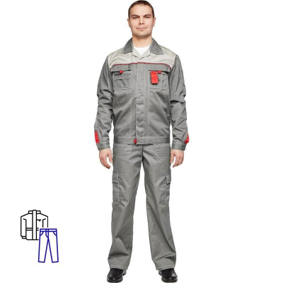 Костюм рабочий летний муж л10-КБР сер/с-сер 48-50 182-188 (Базис)