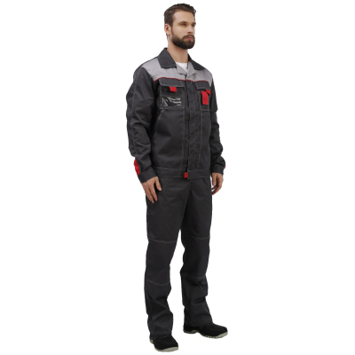 Костюм рабочий летний муж л10-КПК графит/св-сер (р.52-54) 182-188 (Базис)