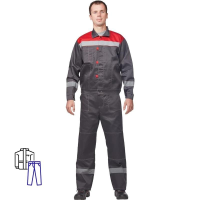 Костюм рабочий летний муж. Л20-КБР сер/красн (р.64-66) 194-200 (Арсенал-СП)
