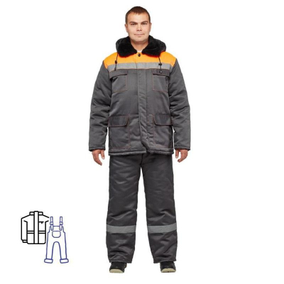 Костюм рабочий зимний муж з35-КПК сер/орнж 60-62) 194-200 (Арсенал-СП)