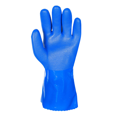 Перчатки защитные ПВХ SCAFFA Полюс PVC1380BR цв.синий р.9