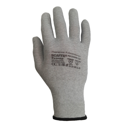 Перчатки защитные антистатич SCAFFA Antistat Контакт PU1350AK-LG нейлон р.8