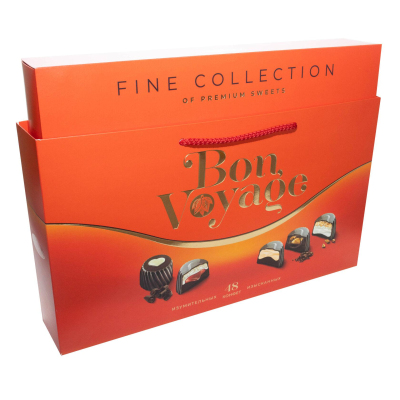 Конфеты Bon Voyage premium ассорти, СУМКА, красная коробка, 370г