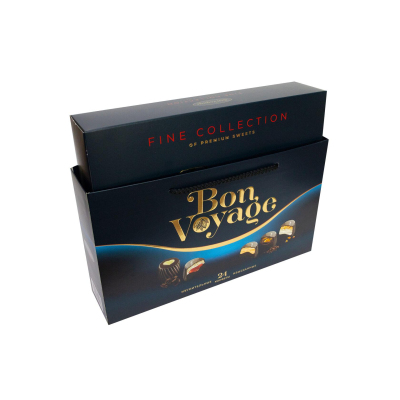 Конфеты Bon Voyage premium ассорти,СУМКА, синяя коробка, 370г
