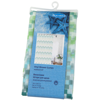 Штора для ванной PEVA Amarillo180х200см, цв. зеленый, 67467