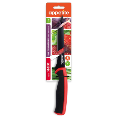 Нож нерж Эффект универс 15см красный , FLT-002B-3R