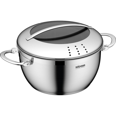 Кастрюля нерж. сталь 2,6л стекл. крышка серия MARUSKA, NADOBA (726612)