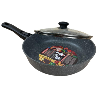 Сковорода 28см Panairo Sogretta со съемной ручкой софт-тач и крышкой