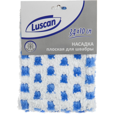 Насадка МОП Luscan 34х10см, микрофибра, кнопки