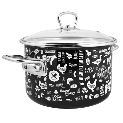 Кастрюля эмал цил Ferma 5,5л , D=24cм, 8SD225S