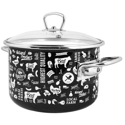 Кастрюля эмал цил Ferma 5,5л , D=24cм, 8SD225S