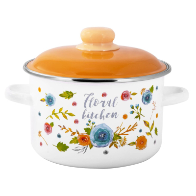 Кастрюля эмал цил Floral kitchen 2,0л , D=18cм, 6RD161M