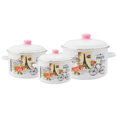 Набор кастрюль эмал.сталь 3пр (2л,3л,5,5л) №19 Париж , 1KB191M