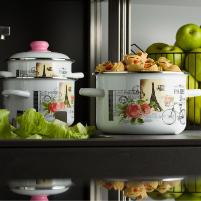 Набор кастрюль эмал.сталь 3пр (2л,3л,5,5л) №19 Париж , 1KB191M