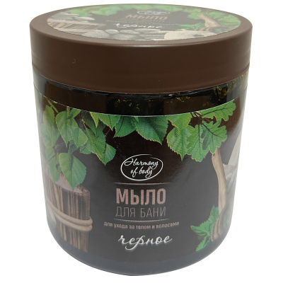 Гель для душа Мыло для бани Harmony of body черное, 500 мл