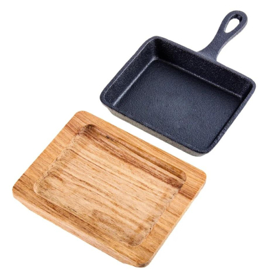 Сковорода МВ 12,5х10,6см дер/под чугун, 26797