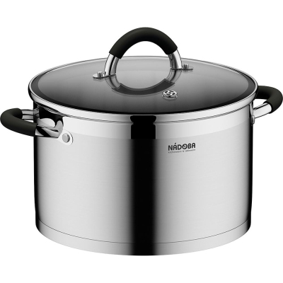 Кастрюля нерж.сталь 6л, стекл. крышка, серия OLINA, NADOBA (726411)