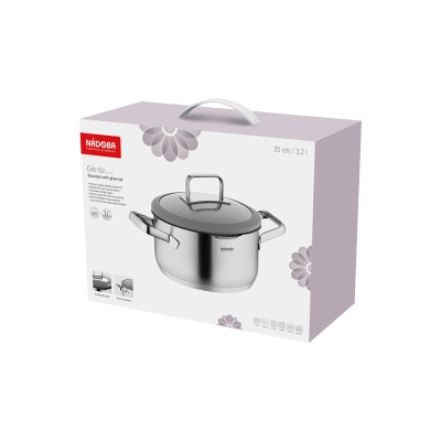 Кастрюля со стеклянной крышкой, d=20см/3,2 л, серия GERDA (726012)