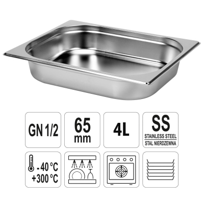 Гастроемкость нерж GN 1/2 325х265х65мм Professional RGS-BF702-2/65