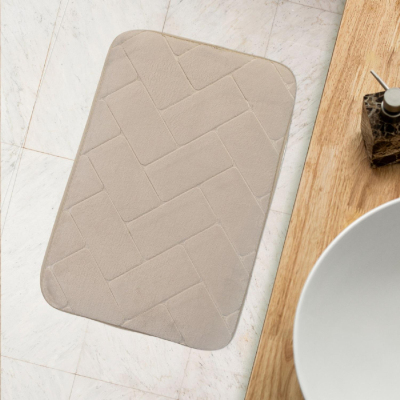 Коврик для ванной 40х60см. Кирпичики 3D, цв. экрю, 67712