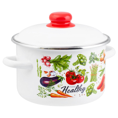 Кастрюля эмал цил Veggies 3,0л , D=20cм, 1RD181М