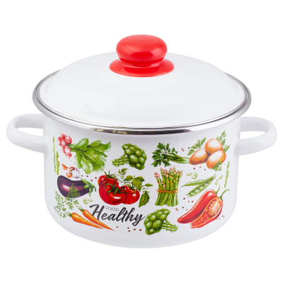 Кастрюля эмал цил Veggies 3,0л , D=20cм, 1RD181М