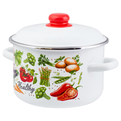 Кастрюля эмал цил Veggies 3,0л , D=20cм, 1RD181М