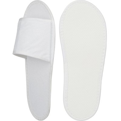 Тапочки одноразовые махра/флизелин, отк.мыс, Эва 2мм, 100пар/уп