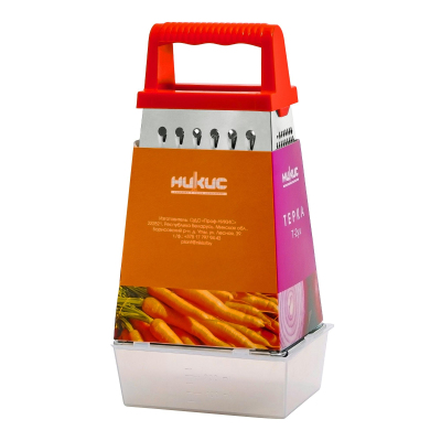 Терка пирамидальная, четырехсторонняя, жесть, с контейнером, в/упак Т-2у.к