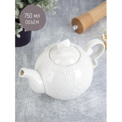 Чайник заварочный Маршмеллоу 19,5х11,5х12,5см v=750мл фарфор 0530305