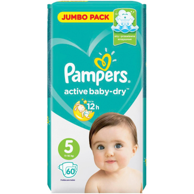 Подгузники PAMPERS Active Baby-Dry Junior (11-16 кг) 60 шт/уп
