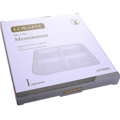 Менажница 23,5х23,5х2,5см фарфор LR, 30563