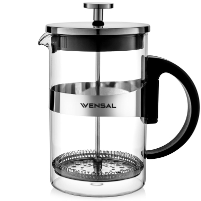 Френч-пресс Vensal VS3407 800мл.Материал боросил.стекло,нерж.сталь.(VS3407)