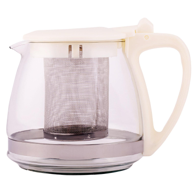 Чайник заварочный стекл 0,7л с фильтром беж TM Appetite