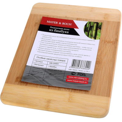 Доска разделочная 28х21,5 см Бамбук MB 28 х 21,5 х 1,2см., 30664
