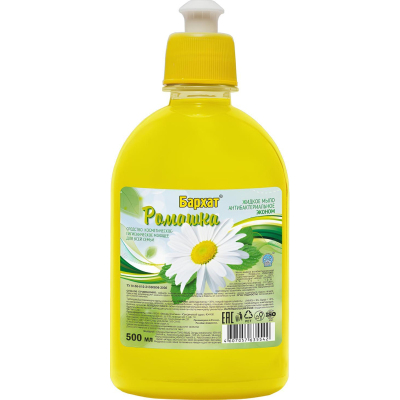 Мыло жидкое БАРХАТ Ромашка антибактериальное 500 мл. пуш-пул