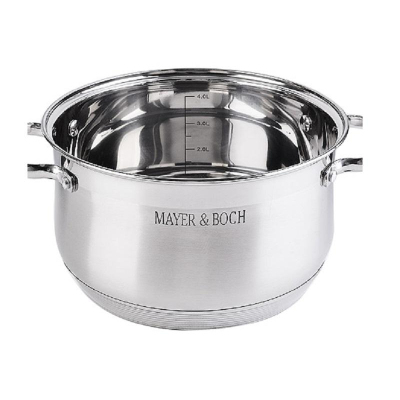 Кастрюля MB c крышкой, нерж.сталь, V=5,1л., 30949